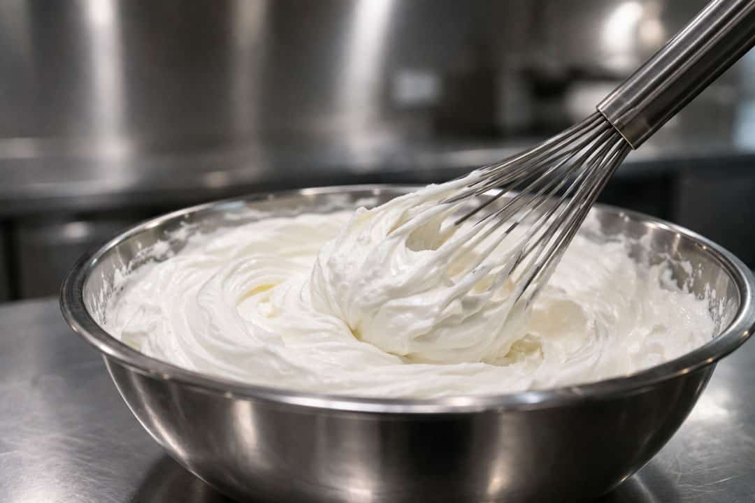 Schlagrahm-in-einer-Profi-Kueche