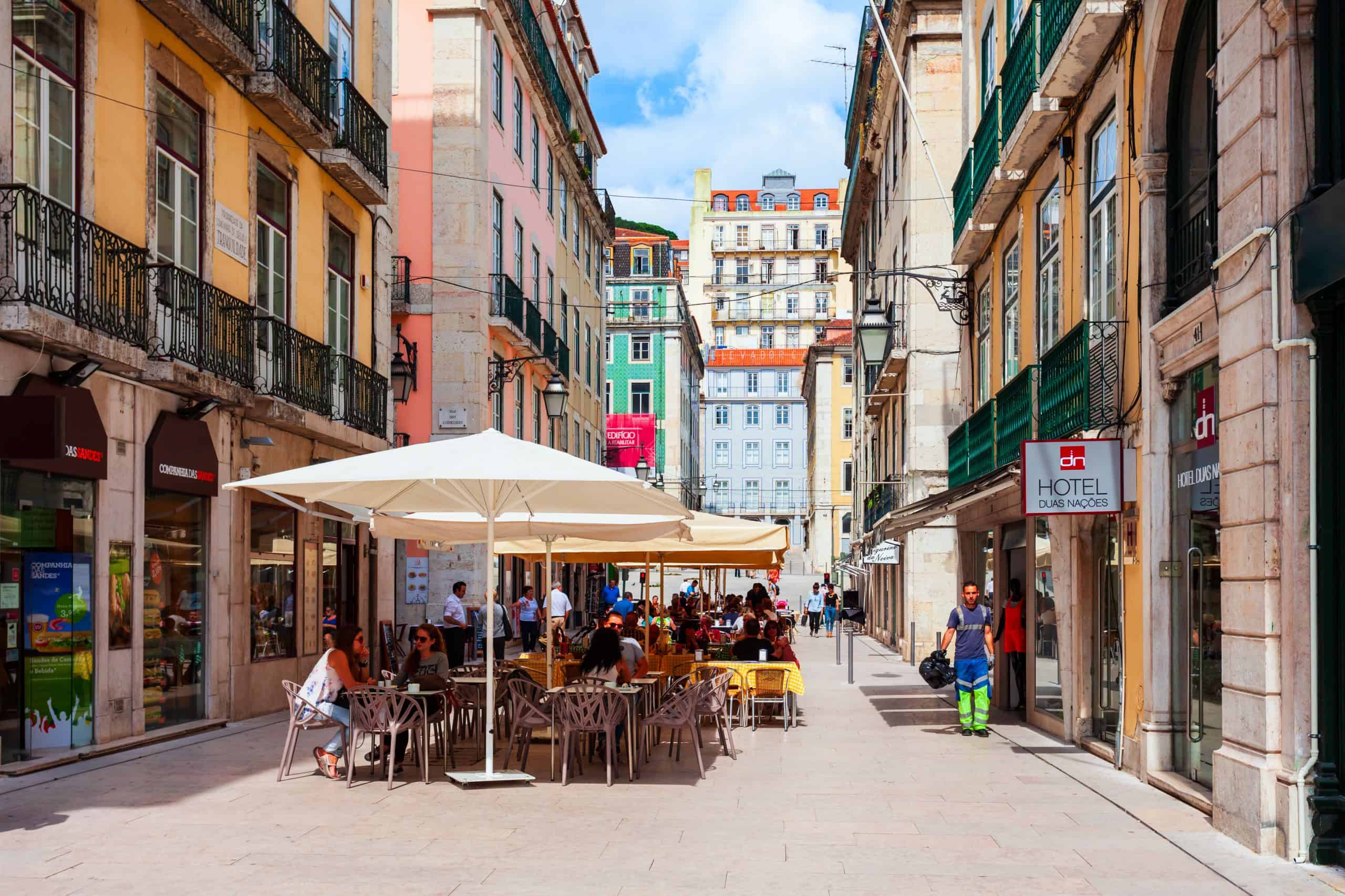 Lissabon Portugal Cafe Straße