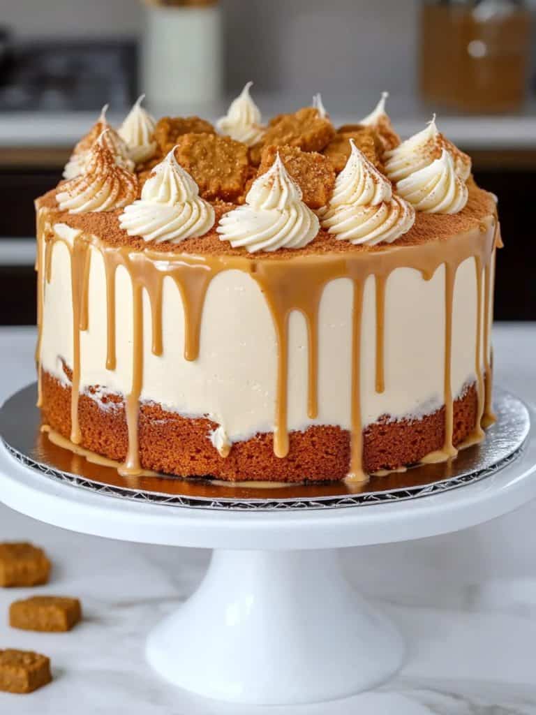 Eine von KI generierte Biscoff-Cheesecake